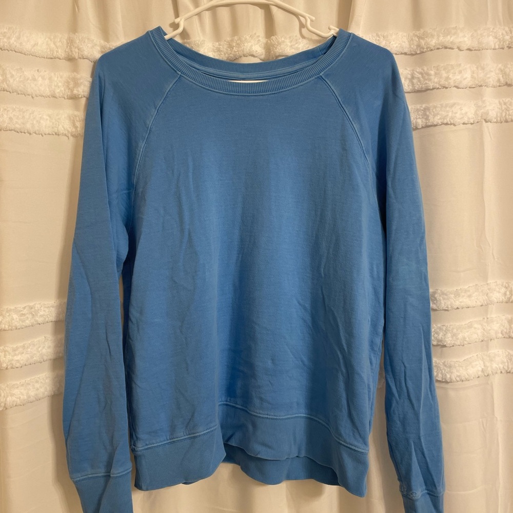 Athleta Blue Crewneck Sweater Soft Cotton Blend